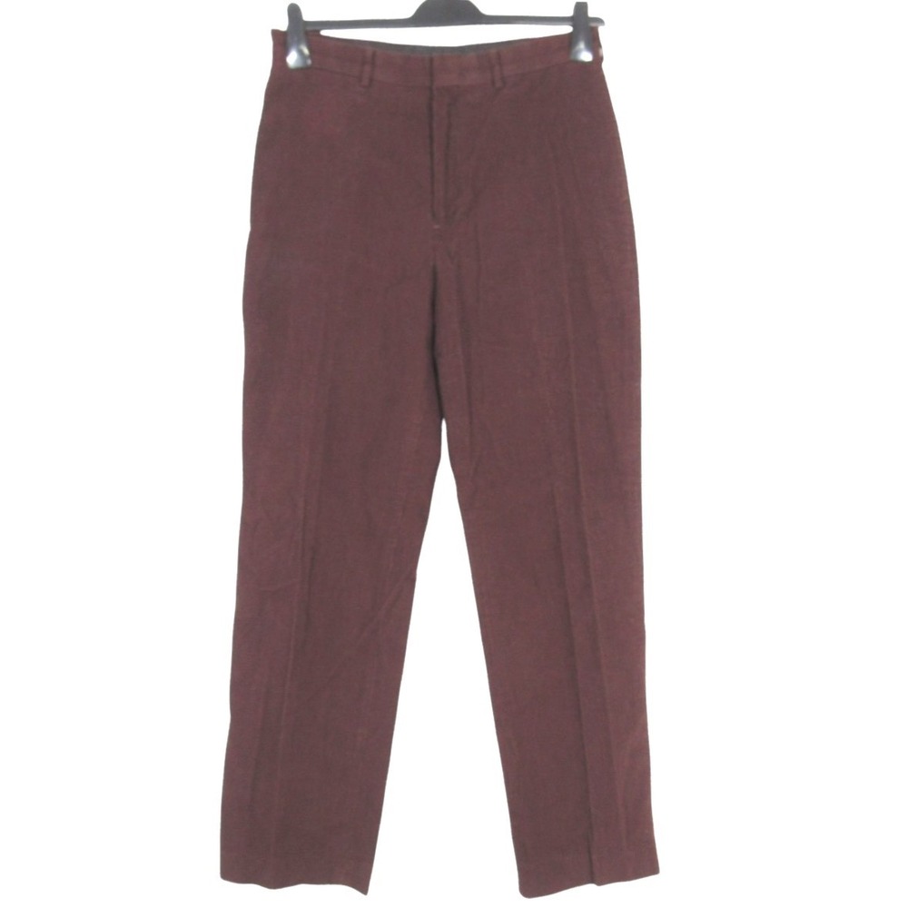 LANDS' END Men's BROWN CORDUROY Straight Leg MID-RISE Pockets DRESS PANTS Sz 32